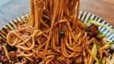 Jajangmyeon – Korean Noodles in Black Bean Sauce