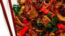 Japchae (Quick Korean Noodle Stir-Fry)