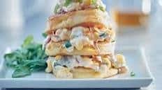 Johnny Cakes with Bacon, Corn and Maple Drizzle