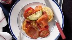 Johnny cakes with smoked salmon & maple-glazed bacon