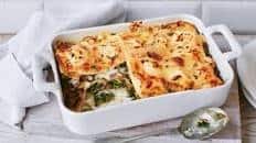 Kale, mushroom and goat's cheese lasagne