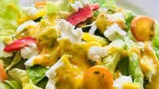 Kumquat Vinaigrette on Avocado and Goat Cheese Salad