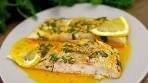 Lemon garlic butter fish fillet in the oven. Light and tasty dinner.