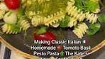 Making Classic Tomato Mozzarella Basil Pasta Recipe