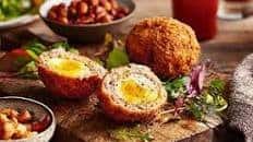 Maple bacon Scotch eggs