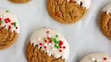 Maple Glazed Gingerbread Cookies