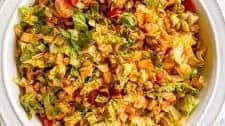 Mediterranean Chopped Salad with Roasted Red Pepper Dressing