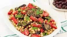 Moroccan eggplant and chickpea salad with zaatar