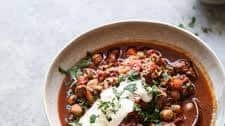 Moroccan Lamb Chili with Sweet Potatoes