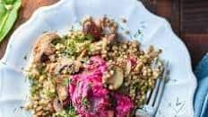 Mushroom buckwheat risotto