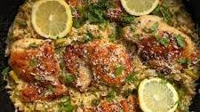 One-Pan Herbed Lemon + Asparagus Chicken