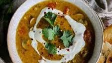 One-Pot Golden Red Lentil and Mushroom Curry Soup