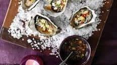 Oysters with chilli & ginger dressing
