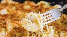 Parmesan-Crusted Shrimp Scampi with Pasta