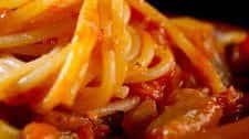 Pasta with soft celery tomato sauce