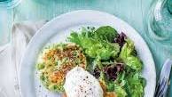 Pea & Potato Fritters with Poached Eggs