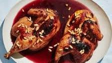 Pomegranate-Glazed Chicken with Buttery Pine Nuts