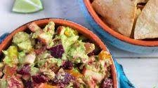 Rainbow Guacamole with Beets and Apples