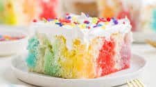 Rainbow Jello Poke Cake