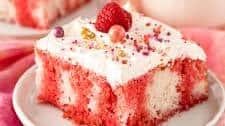 Raspberry Jello Poke Cake