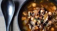 Recipe: Chorizo Soup with Shiitake Mushrooms & Chickpeas