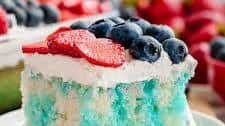 Red White and Blue Jello Poke Cake