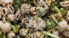 Roasted Broccoli Pasta with Goat Cheese Sauce