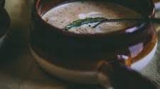 Roasted Garlic and Marrow Bone Soup with Crispy Sage