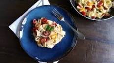 Roasted Garlic, Goat Cheese, and Tomato Pasta