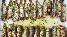 Roasted Sardines with Garlic and Herb Crust