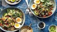 Roasted Vegetable Grain Bowl with Chickpeas and Tahini-Ginger Dressing