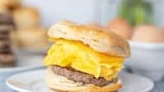 Sausage Egg & Cheese Biscuit Breakfast Sandwiches