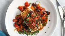 Sea Bass with Sicilian Cherry Tomato Sauce