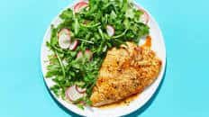 Sesame Crusted Tilapia & Salad with Lemon–Butter Pan Sauce