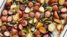 Sheet Pan Kielbasa Potatoes and Green Beans