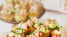 Shrimp and avocado wonton cups