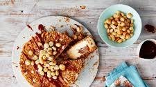 Six ingredient caramel and macadamia ice cream cake
