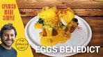 Spanish Eggs Benedict with Spinach and Chorizo Hollandaise