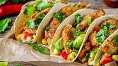 Spiced Quinoa Crumbed Chicken Tacos