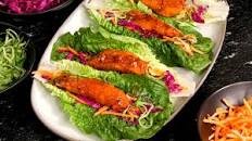 Spicy Chicken Lettuce Wraps with Sweet Chili Sauce