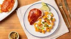 Spicy Chipotle BBQ Chicken with jalapeño popper butternut squash