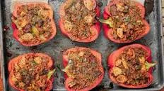 Spicy Stuffed Peppers with Turkey Sausage and Chicken Recipe