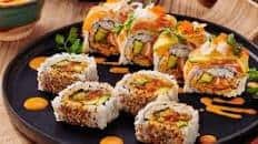 Spicy tuna rolls with salmon