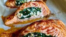 Spinach and Feta Stuffed Salmon