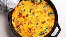 Spinach Frittata With Bacon and Cheddar