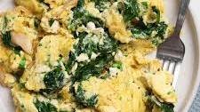 Spinach Scrambled Eggs With Feta