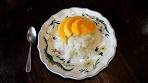 Sticky rice with mango and coconut milk, Thai recipe ...