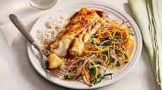 Sticky soy-glazed fish