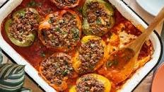 Stuffed Bell Peppers with Red Rice