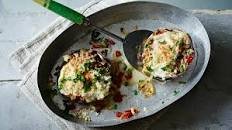 Stuffed Portobello mushrooms with blue cheese